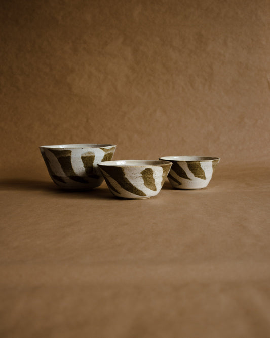 Colección bowls cónicos individuales marmolados