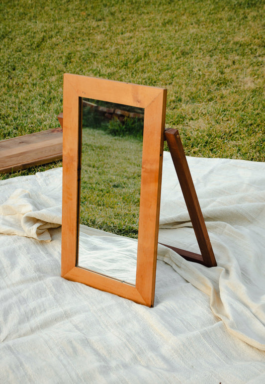 Espejo abanico de madera