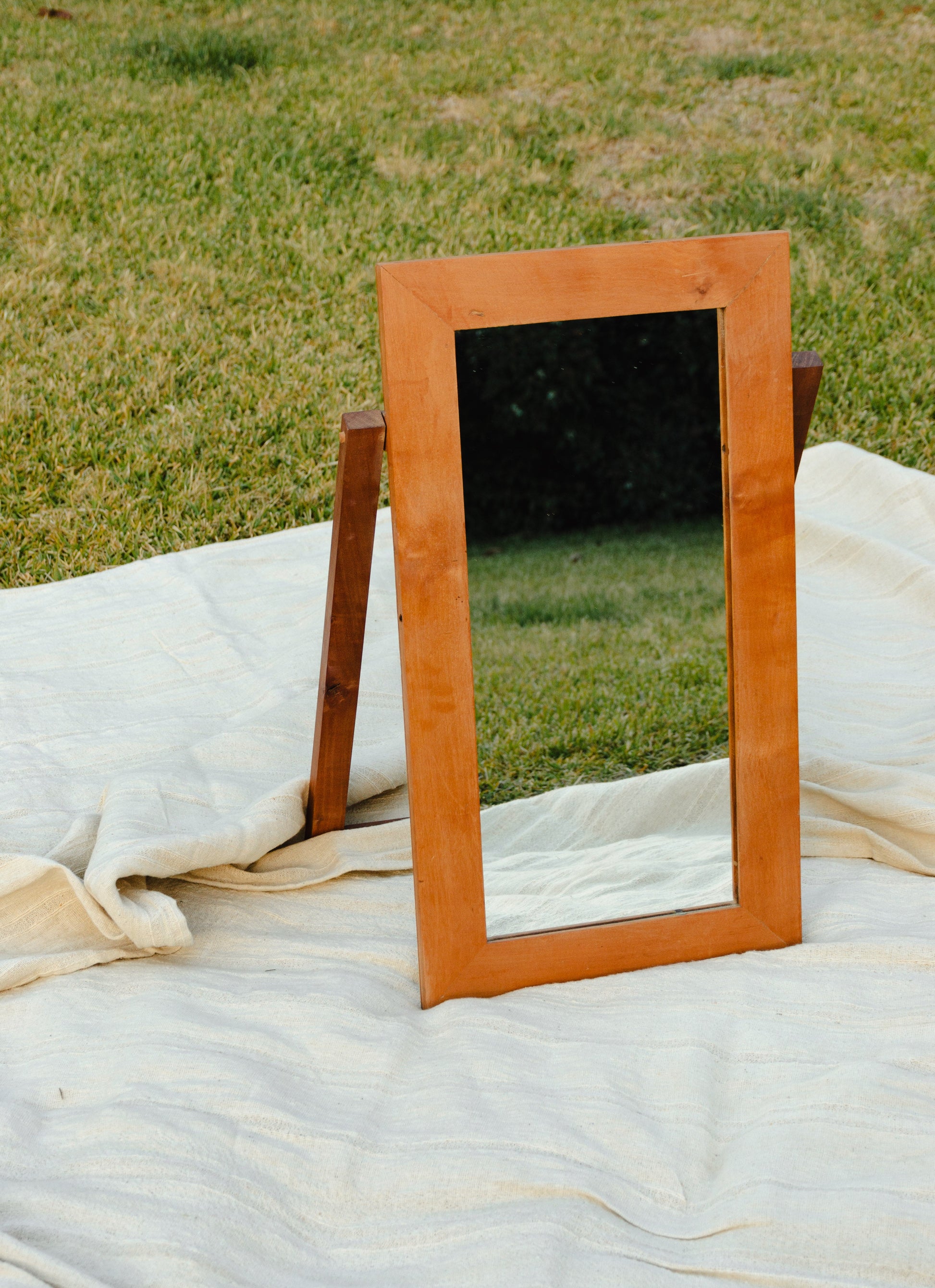 Espejo abanico de madera